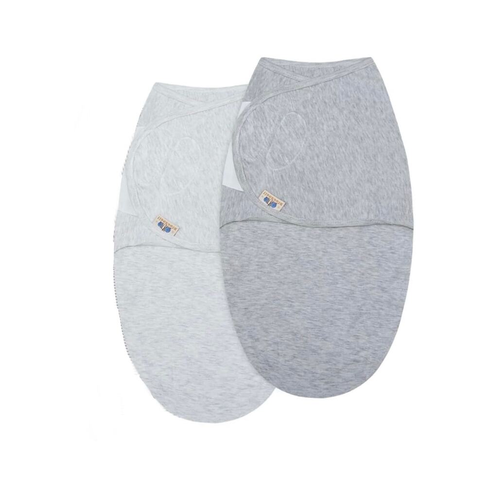 BlueSnail Swaddle Blanket Adjustable Infant Baby Wrap Grey Set 2 Unisex 0-3M